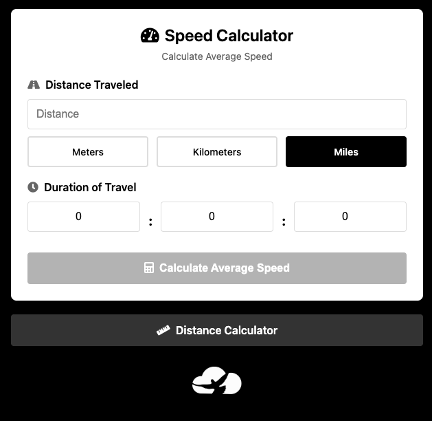 View of Speed Calculator