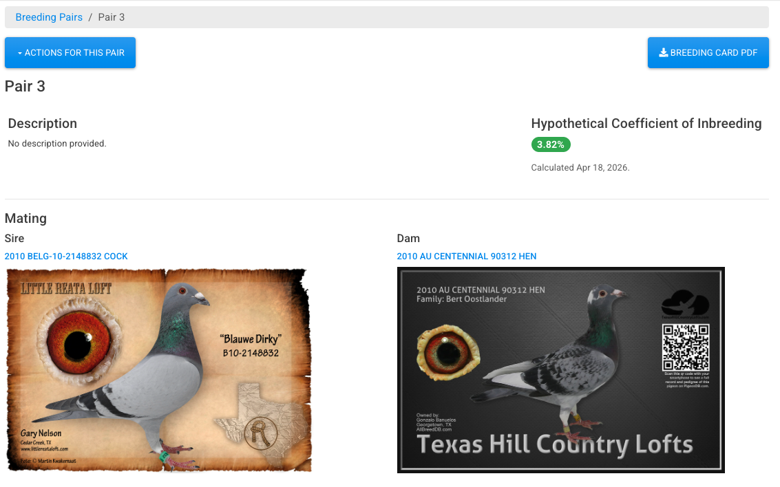 Hypothetical COI in Pair details page.